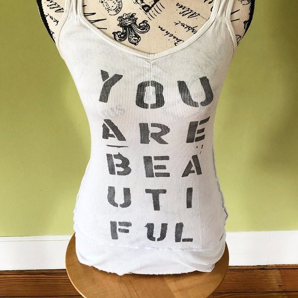 Free People You Are Beautiful White Tank XS - Picture 2 of 4